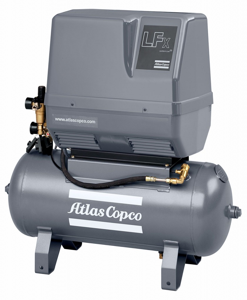 Поршневой компрессор Atlas Copco LFx0.7 (3PH) Receiver Mounted 90 л.