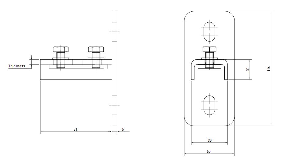 Настенный кронштейн C-образного профиля AIRnet (для систем трубопровода сжатого воздуха). 