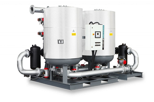 Осушитель воздуха Atlas Copco XD 1400+. Адсорбционный осушитель воздуха Atlas Copco (Атлас Копко) XD 1400+ с охлаждением без продувки используют тепло, вырабатываемое при сжатии, для регенерации адсорбента. Осушитель XD 1400+ не потребляет сжатого воздуха в процессе нагрева или охлаждения.