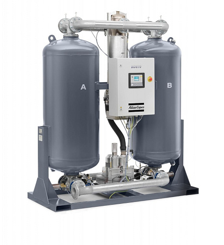 Atlas Copco BD 970. Адсорбционный осушитель воздуха Atlas Copco прогревом и продувкой серии BD 970, температура сжатого воздуха на входе: 35 °C/100 °F.