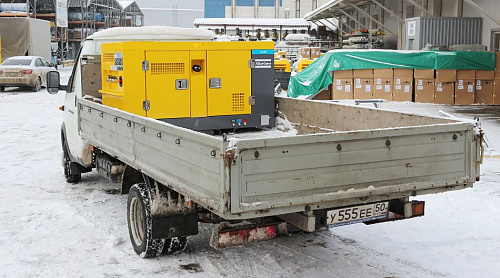 Компрессор Atlas Copco U 175. Дизельный передвижной компрессор малой мощности на раме Atlas Copco U 175.