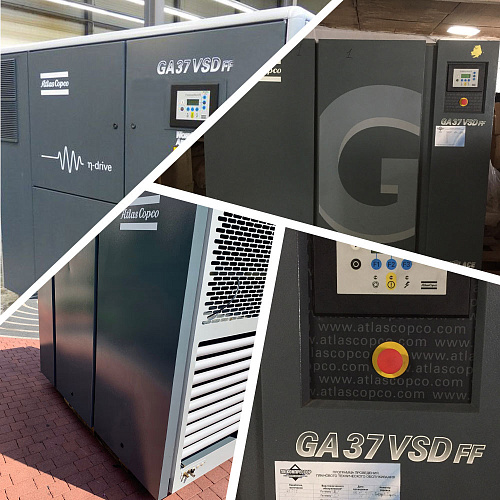 Atlas Copco Atlas Copco GA 37 VSD FF. Винтовой, воздушный маслонаполненный компрессор Atlas Copco GA 37 VSD FF