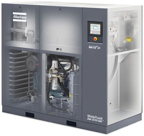 Atlas Copco компрессор GA75 10P Atlas Copco компрессор GA75 10P, винтовой, электрический, воздушный, маслозаполненный.