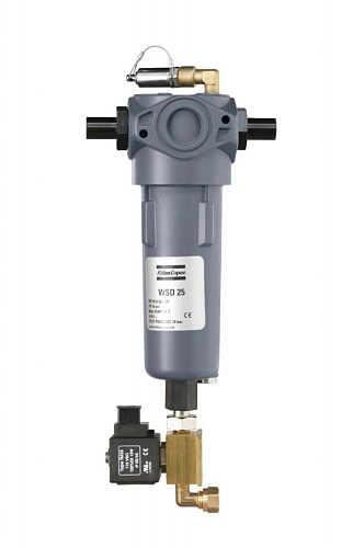 Влагоотделитель Atlas Copco WSD250. Влагоотделитель Atlas Copco WSD250 - циклонный сепаратор эффективно отделяет воду с помощью циклонного уловителя.