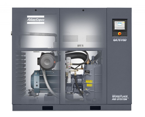 Atlas Copco Atlas Copco GA 75 VSD FF. Винтовой, воздушный маслонаполненный компрессор Atlas Copco GA 75 VSD FF