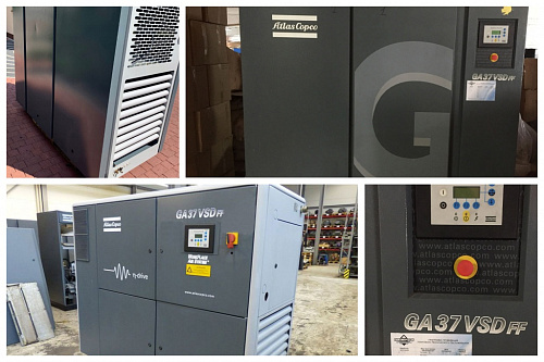 Atlas Copco Atlas Copco GA 37 VSD FF. Винтовой, воздушный маслонаполненный компрессор Atlas Copco GA 37 VSD FF