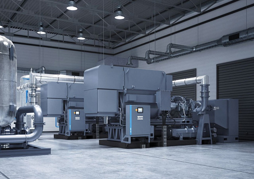 Турбокомпрессор Atlas Copco ZH1000+ 7. Безмасляный, трехступенчатый, воздушный, турбокомпрессор Atlas Copco ZH1000+ 7 с предустановленным коллектором охлаждающей воды, встроенным продувочным клапаном с глушителем.