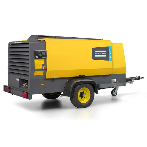 Компрессор Atlas Copco XATS 377. Дизельный передвижной компрессор повышенной мощности на шасси Atlas Copco XATS 377.