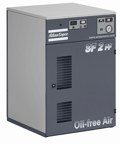 Компрессор Atlas Copco SF 2 FF. Стоматологический медицинский спиральный компрессор Atlas Copco SF 2 FF со встроенным осушителем.