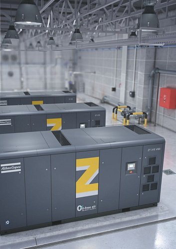 Atlas Copco ZT 315 VSD - 10.4 Standard. Компрессор Atlas Copco ZT 315 VSD - 10.4 Standard с воздушным охлаждением.