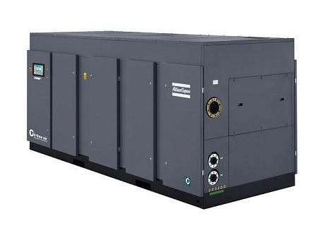 Турбокомпрессор Atlas Copco ZH 26000+ Безмасляный, трехступенчатый, воздушный, турбокомпрессор Atlas Copco ZH 26000+ с предустановленным коллектором охлаждающей воды, встроенным продувочным клапаном с глушителем.