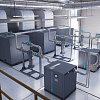 Турбокомпрессор Atlas Copco ZH630+ 3.9. Безмасляный, двухступенчатый, воздушный, турбокомпрессор Atlas Copco ZH630+ 3.9 с предустановленным коллектором охлаждающей воды, встроенным продувочным клапаном с глушителем.