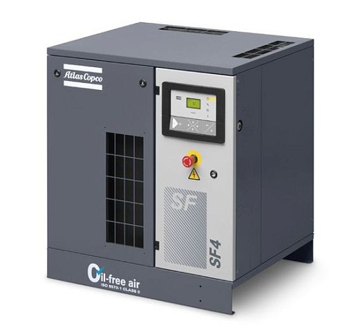 Компрессор Atlas Copco SF 4 FF. Стоматологический медицинский спиральный компрессор Atlas Copco SF 4 FF со встроенным осушителем.