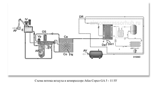 Atlas Copco компрессор GA5 10P FM Atlas Copco компрессор GA5 10P FM, винтовой, электрический, воздушный, маслозаполненный.