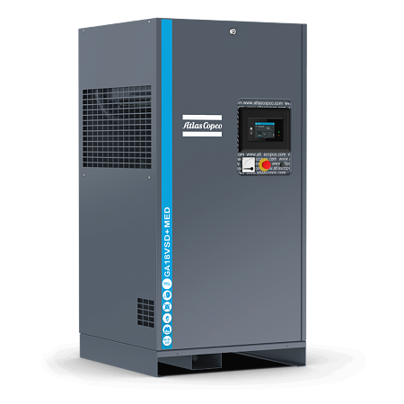 Компрессор Atlas Copco GA18-MED 13. Винтовой, маслосмазываемый медицинский компрессор Atlas Copco GA 18 MED 13.