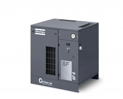 Компрессор Atlas Copco SF 6 FF. Стоматологический медицинский спиральный компрессор Atlas Copco SF 6 FF со встроенным осушителем.
