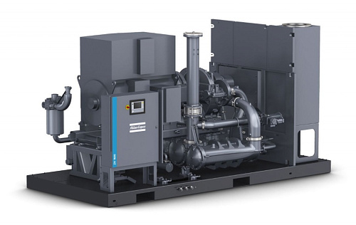 Турбокомпрессор Atlas Copco ZH1600 3.9. Безмасляный, двухступенчатый, воздушный, турбокомпрессор Atlas Copco ZH1600 3.9 с предустановленным коллектором охлаждающей воды, встроенным продувочным клапаном с глушителем.