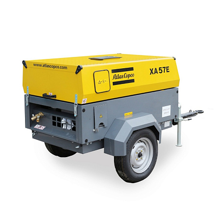 Электрический компрессор Atlas Copco XA 57E. Электрический передвижной компрессор Atlas Copco XA 57E с электродвигателем, на шасси. На компрессоры на шасси выдается ПТС или ПСМ.