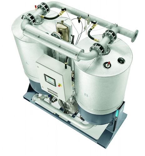 Atlas Copco BD 2200+. Адсорбционный осушитель воздуха Atlas Copco с горячей регенерацией серии BD 2200+ с точкой росы под давлением -40 °C и охлаждением с нулевыми потерями на продувку.