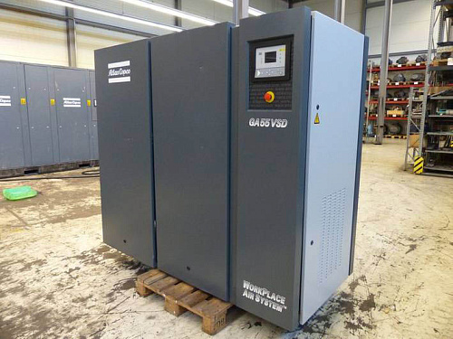 Atlas Copco Atlas Copco GA 55 VSD Workplace. Винтовой, воздушный маслонаполненный компрессор Atlas Copco GA 55 VSD Workplace