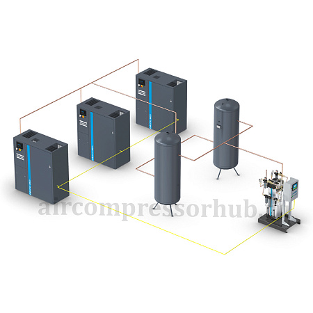 MEDAIR-SQ7-2318 HTM2022. Воздушный медицинский завод MEDAIR-SQ7-2318 HTM2022, компрессор Atlas Copco SF11 MED 10 Bar, осушитель - PureMED35 10-7 Bar и один ресивер на 1500 л.